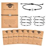 VU100 15Pcs Compass Bracelets Graduation Gift for Him and Her Graduation Creative Gifts Graduation Bracelet Braided Adjustable Bracelet Inspirational Gift for Students Friends Sisters Couple Girl Boy