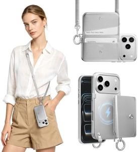 MAGEASY Pouch MagSafe Crossbody Wallet Phone Case for iPhone 18 Pro & 17 Pro, Removable Magnetic Wallet with Strap Adjustable, Shockproof Protection Purse Case, RFID Blocking (Silver)