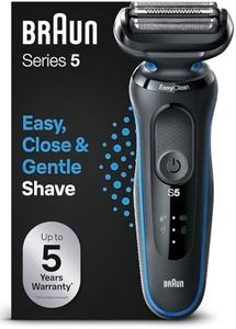 Braun Series 5 Afeitadora Eléctrica Hombre, Máquina de Afeitar Barba EasyClean, Uso En Seco Y En Mojado, Recargable, Inalámbrica, 51-B1000s, Azul