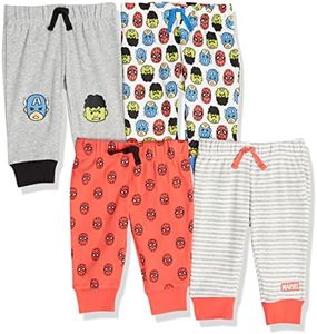 Amazon Essentials Disney | Marvel | Star Wars Pantalons Bébé Garçon, Lot de 4, Marvel Friends, 9 mois