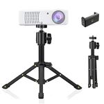 JCWINY Mini Projector Stand, All Metal Mini Tripod Desktop Tabletop Stand Compact Desk Tripod for Mini Projector, Logitech Webcam, iPhone, Camera, Smooth 4, Osmo Mobile, Vimble 2