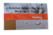 Sulphur Soap for Anti-Fungal, Anti-Bacterial & Astringent Face & Body Soap Enriched with Salicylic acid and Sulphur for Acne & Blemishes Prone Skin, Germ Protection Soap | 75 gm