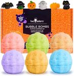 Halloween Bath Bombs for Kids with Surprise Halloween Toys Inside (6 Pack) - Large Pumpkin Spooky Bath Bombs for Boys & Girls – Made in USA, Boo Basket Stuffers Halloween Gifts for Kids by Two Sisters