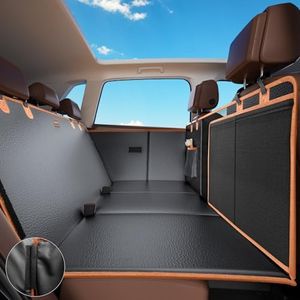 MIXJOY Back Seat Extender for Dogs, Dog Car Seat Cover with Side Protector, Upgraded PU Leather Waterproof Dog Hammock for Car, Anti-Scratch Back Seat Cover with Hard Bottom for Cars, Trucks and SUVs