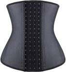 YIANNA Waist Trainer For Weight Loss Women Long Torso Latex Tummy Control Body Shaper Corset Shapewear Cincher Girdle Belt Black 11211 M