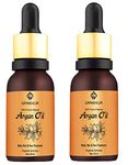 Grandeur PACK OF 2 100% Pure & Natural Moroccan Argan Oil 30ml, for Dry and Coarse Hair & Skin care 30mL+ 30mL | Hair Fall Control | Hair Growth|