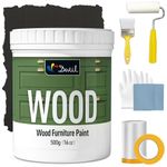 DWIL Matte Finish Furniture Paint - 16 Oz All-in-One Kit for Cabinets, Doors, Tables, and Dressers Refinishing - Water-Based, Non-Toxic & Odorless, Easy to Apply(Black)