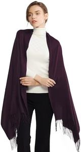 RIIQIICHY Pashmina Shawl for Women Weddings Wraps for Evening Dresses Dark Purple Scarfs for Winter Warm Large Scarves