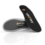 VKTRY Silver Sports Insoles: Carbon Fiber Insoles for Casual Athletes – Shock Absorbing Insoles for Energy Return & Explosiveness, Injury Protection & Recovery, Silver, Men: 11-11.5, Women 13-13.5