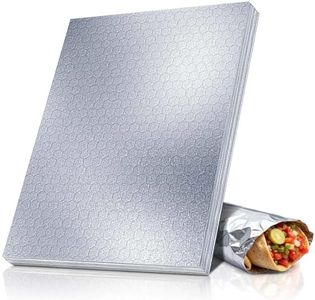 ANGEL’S PEEL LOUNGE Heavy Duty Aluminum Foil Sheets — Large Precut Non Stick Tinfoil Wraps For Sandwiches, Burritos, Burgers, Hot Dogs, Grease Barrier Heat Insulated Foil Sheets, 18inx18in 100-PCS