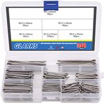 Glarks 340-Pieces 6 Sizes 304 Stainless Steel Cotter Pin Clip Key Fastner Fitting Assortment Kit For Automotive, Mechanics, Car Garage, Power Equipment, Cars, Trucks, Lawn Mower, Small Engine Repair