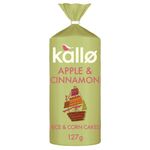 Kallo Apple & Cinnamon Wholegrain Rice & Corn Cakes, 127 g