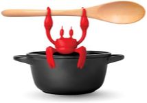 Crab Spoon Rest & Heat-Resistant, Kitchen Gadgets, Silicone Spoon Rest for Stove Top, Chopstick Holder, Non-Slip Spoon Rest, Red Utensil Rest - Funny Kitchen Gifts, Steam Releaser