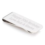 EIO Gifts Personalised Engraved Money Clip for Men and Women | Luxury Silver Mirror Finish Cash Clip | Customised Cash Holder | Ideal for Fathers Day, Christmas, Weddings, and Special Occasions