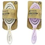 Detangle Hair Brush 2 Pack, Eco Friendly Colours Pink & Oatmeal By CS Beauty