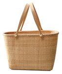 Teng Tian Nantucket with Handle Tall Tote Office Tote Handmade Cane-on-cane Weave Tote Handbags Picnic Baskets Large Tote Bag for Women Top Handle Handbag With Home Outdoor Storage
