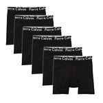 Pierre Calvini Mens Button Fly Boxer Shorts, Black (6 Pack), XL UK