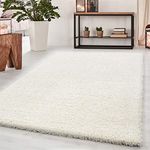 Abaseen Small Large Shaggy Rug Modern Rugs Living Room Extra Large Small Medium Rectangular Size Soft Touch Thick Pile Living Room Area Rugs Non Shedding (Cream, 80x150 cm)