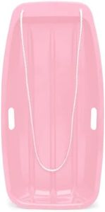 Best Choice Products 35in Kids Plastic Toboggan Snow Sled w/Pull Rope, 2 Handles - Light Pink
