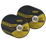 MIDO Professional Abrasive Cutting Discs 10 Packs 115 mm Ultra Thin 1mm Metal Cutting Discs Stainless Steel Cutting Discs for Angle Grinder