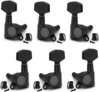 SAPHUE 6 Pieces 3L3R Guitar tuner pegs,Big Square Sealed guitar tuning pegs tuners machine heads,Electric Guitar (Black) Acoustic