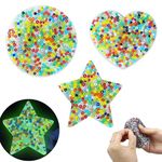 3Pcs Picky Pad for Fidget Toys, Adults Kids Glow at Night Round/Heart/Star Picky Pad Fidget, Reusable Skin Picking Fidget Toys, Adults Anxiety Relief Sensory Toys for Autism