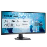 Dell S3422DWG 34 inch WQHD (3440x1440) 21:9 1800R Curved Gaming Monitor, 144Hz, VA, 1ms MPRT, AMD FreeSync Premium Pro, HDR 400, DisplayPort, 2x HDMI, 5x USB, 3 Year Warranty, Black