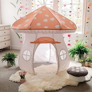 MindWare Mushroom Playhouse Tent, Kids Indoor Play Tent for Imaginative Play, Reading Nook or Quiet Space, Over 5 Feet Tall Fabric Playhouse for Toddlers and Kids Ages 3+, Kids Play Tent Gift
