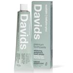 Davids Natural Toothpaste, Whitening, Antiplaque, Fluoride-Free, SLS-Free, Peppermint Oil, 5.25 OZ, Tube Roller Included