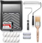 Remolika 8-Piece Paint Roller Kit - Made in Italy - Premium Paint Brush, Microfiber Roller Covers, Wall Painting Roller Naps, Roller Frames, and Paint Tray, for Professionals or Homeowners