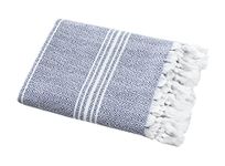 SALBAKOS Incredibly Soft, Turkish Peshtemal Fouta Eco-Friendly Cotton Towel and Herringbone for Spa Bath Pool Sauna Picnic Throw Blanket Peshtemal Blue