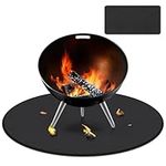 Kovshuiwe Round Fire Pit Mat 91cm,Fire Pit Mat for Deck Fireproof,Camping Firepit Mat,Grass Heat Resistant Mat,Outdoor Deck and Patio Mat Grill Pad - Lightweight Washable Floor Mats