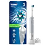 Oral B Vitality Rechargeable Rotating Electric Toothbrush for Adults, 2 Brushing Modes (Daily & Sensitive), 2 Min Timer with Quadpacer, 2 Year Warranty, IPX7 Water Resistant, Round Brush Head, (White, 1)