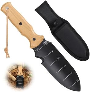 Garden Tools Trowel with EDC Sheath, Gifts for Men Women Mom Dad, Gardening Tools with 7" Stainless Steel Blade, Dual-Scale Measurement, Hanging Hole, Gardening Hand Tools for Weeding Digging Planting