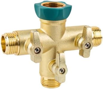 Wzzy Gurden 3-Way Tap Adapter - 3/4 Inch T Splitter with Shut-Off Valve, Double Connection - Ideal for Gardena System, Water Connection Distributor for Garden and Washing Machine