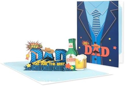 Fathers Day Pop Up Card, Diida 3D Card Thank You Card, Birthday Card For Father, Husband Greeting Card For Men (Super Father)