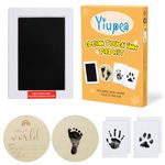 Yiupea Baby Hand and Footprints Clean-Touch Ink Pad Large Size Kit,Baby Newborn Keepsake with 1 Hello World Newborn Sign,4 Impression Cards,No Mess Dog Paw Print,Gifts for New Moms