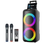 800W Karaoke Machine for Adults, Bluetooth Party Speaker with Dual 8" Woofers & Wireless Microphones, Portable Rechargeable Karaoke Speaker with LED Lights, PA System for Home KTV Indoor Outdoor