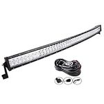 Willpower 50 inch 288W Curved LED Light Bar Flood Spot Combo with 3 Meter Wiring Harness Kit for Jeep Vehicles 4x4 Off Road SUV UTE ATV Truck,10V-30V Waterproof