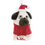 Hallmark Pug Dog in Holiday Sweater Christmas Ornament Multicolor 0001HGO2890