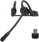 oleap Pilot P200b Open Ear Noise Cancelling Headphones Bluetooth Wireless, 50dB Call Noise Elimination, Computer Headset with Boom Microphone, Mute Button with Dongle for Work and Calls