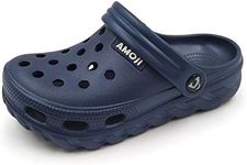 Amoji Kids Clogs Boy Garden Clogs Girl Garden Shoes Toddler Sandals Little Kid Children Gardening Clogs Slip On Big Kid Youth Shower Sandals Navy Size 7-9 Big Kid
