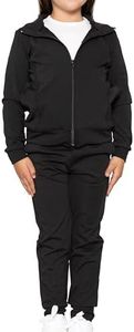 STRETCH IS COMFORT Girl's Techno Jacket and Joggers Set Black X-Small