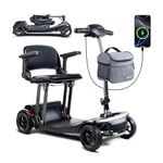 SCOOTNGO Mobility Scooter for Seniors & Adults 4 Wheels Foldable Scooters Airline Approved, All-Terrain Folding Electric Scooter,with Removable Battery, USB Port, Portable for Travel (Standard FOLO)