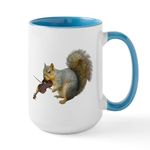 CafePress Squirrel Violin Large Mug 15 oz (444 ml) Ceramic Coffee Mug