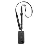 DailyObjects Unisex Adult Black Crossbody Utility Phone Lanyard - Strap | Phone Necklace Comfortable Around The Neck, Compatible With All Smartphones | Phone Case Is Not Included