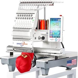 SpareSphere SS-1501 Commercial 15 Needles Embroidery Machine with Touch Screen, 14"x20" Embroidery Area, 1200SPM Max Speed, Wifi Available, Embroidering for 3D Caps, Flat, T-Shirts, Bags and more.