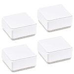 BUZIFU 3cm Lift Furniture Risers 4 Pcs Carbon Steel Bed Risers Self-Adhesive Heavy Duty Furniture Raisers Stackable Square Risers Table Risers Adds 1.2" Height to Beds Sofas Cabinets, Square White