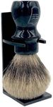 Parker Safety Razor Handmade Deluxe"Mug Shaving Brush" - 100% Pure Badger Brush - Stand Included (Black)