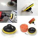 KONAMO 4'' Gross Polish Polishing Buffer Pad Sponge Kit Set Drill Adapter Car Polisher